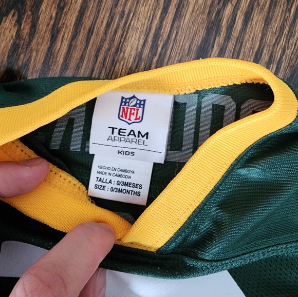 Green Bay Packers Rodgers Unisex Baby Football Jersey - Picture 4 of 4